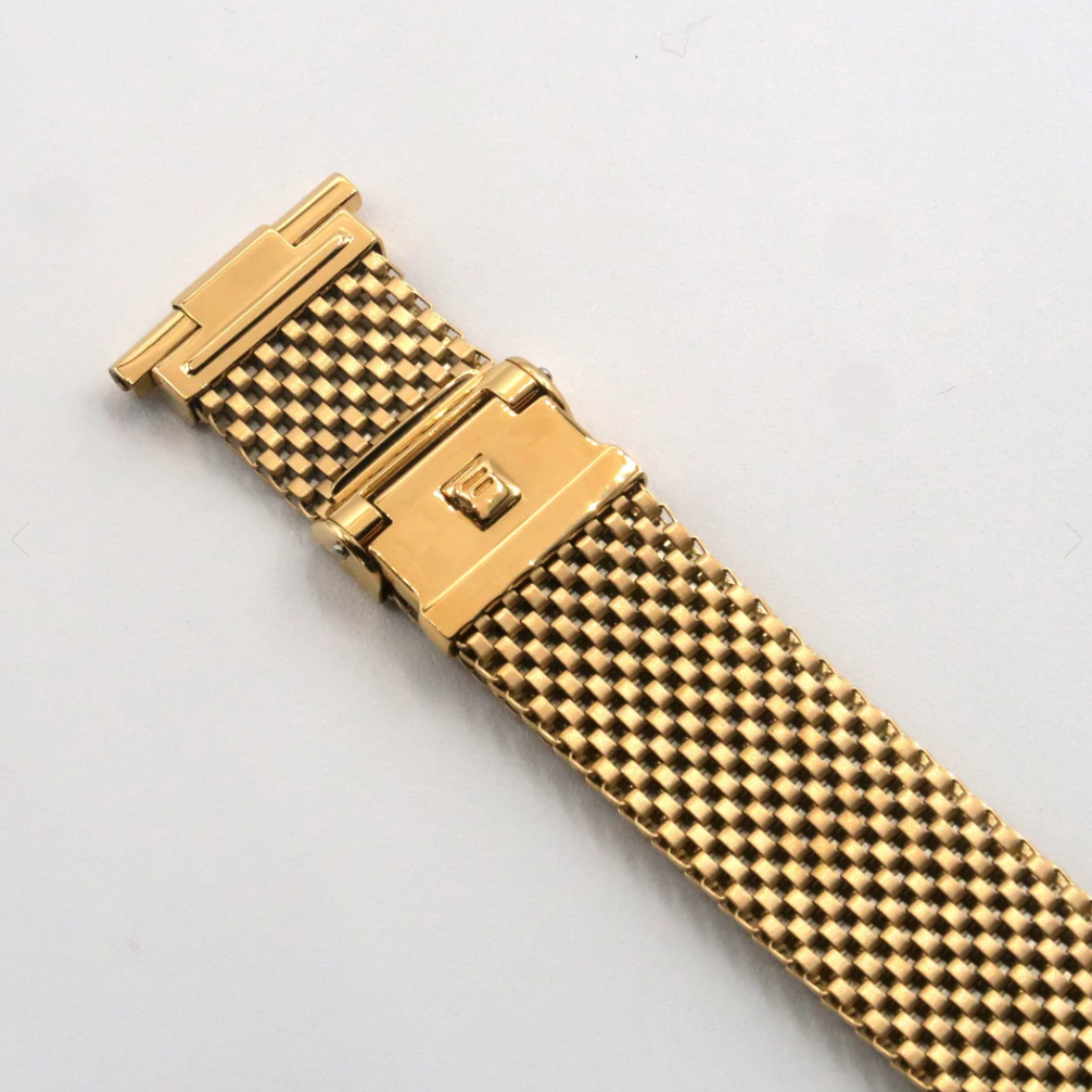 Forstner Komfit "JB" Mesh Watch Bracelet Gold Plated WIDE Version for Apple Watch
