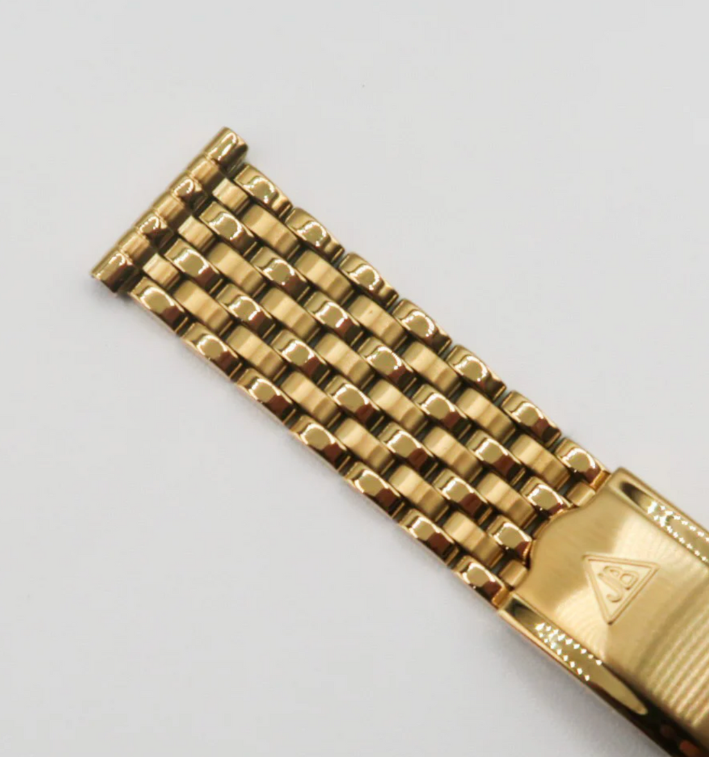 Gold Plated Forstner 7-Row Beads of Rice Watch Bracelet