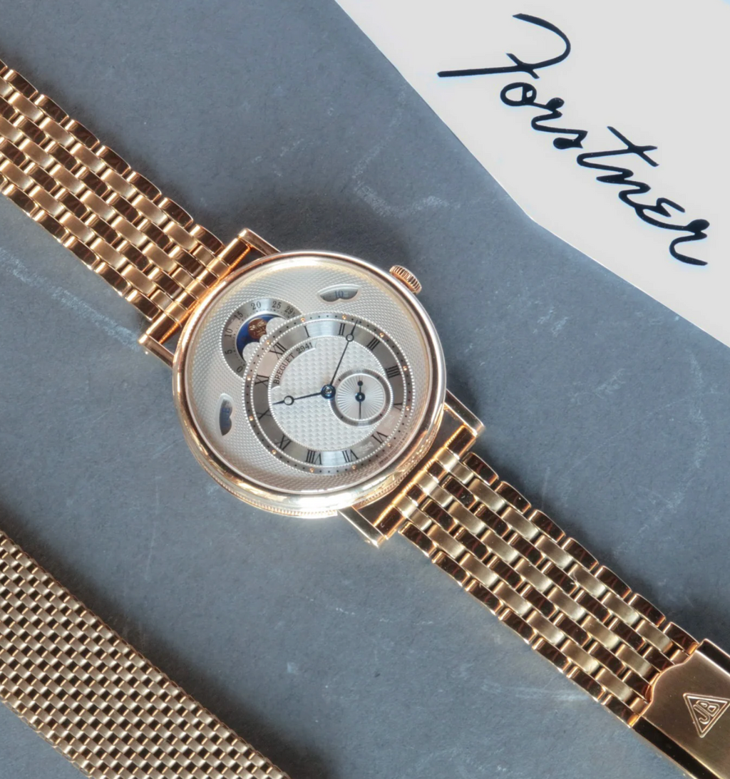 Gold Plated Forstner 7-Row Beads of Rice Watch Bracelet